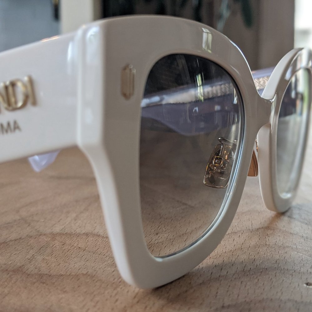 FENDI Acetate FF Sunglasses FF 0434/G/S White Gold 899869